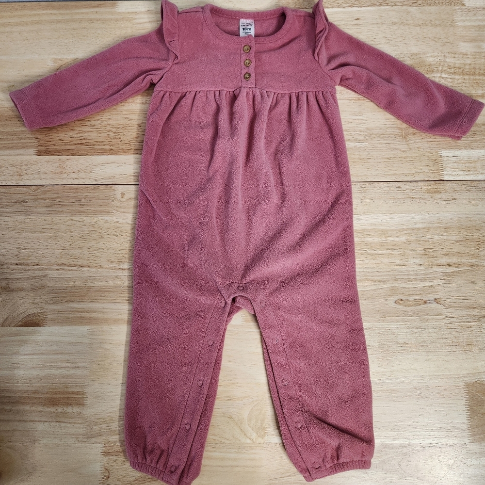 Bundle of 2 Girls fleece jumpsuits - Picture 2 of 7